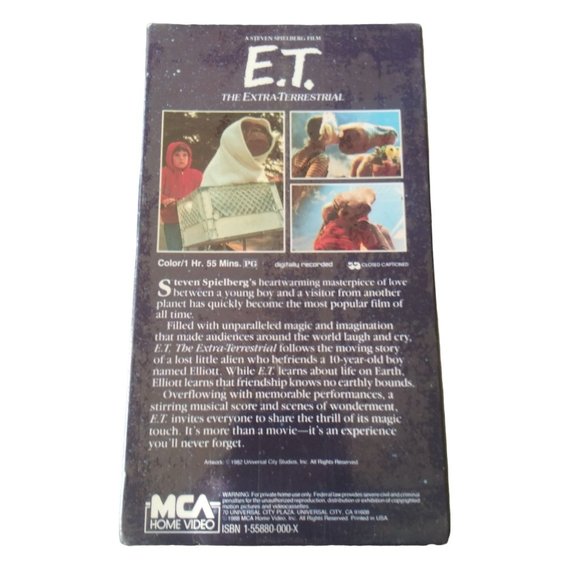 E.T. The Extraterrestrial VHS Movie Steven Spielberg 1988 Green Tape SEALED - Picture 2 of 5